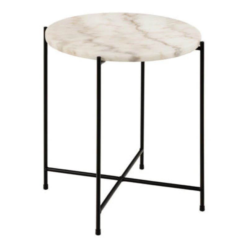 Image of Furniture To Go Avila Side Table With White Marble Top 42X45Cm