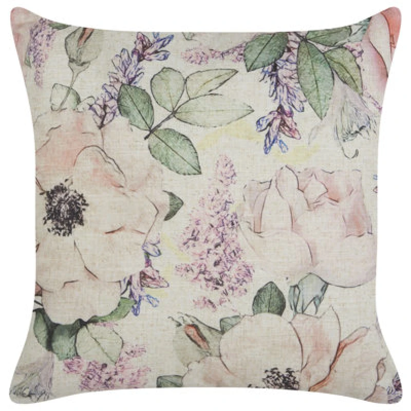 Image of Beliani Throw Cushion Zahriye 45 X 45cm Violet Floral Pattern
