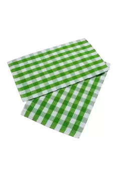 Image of Block Check Cotton Gingham Placemats, Set of 2
