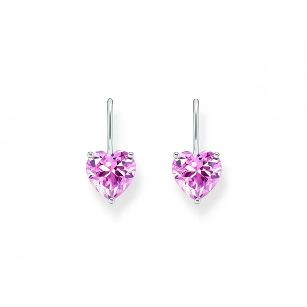 Image of Thomas Sabo Sterling Silver Basics Pink Zirconia Earrings H2288-051-9