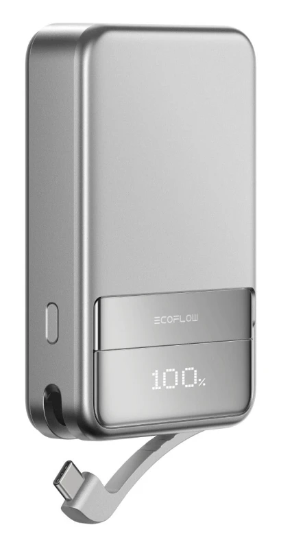 Image of ECOFLOW RAPID 5000 mAh Portable Magnetic Power Bank - Silver/Grey 4895251627405