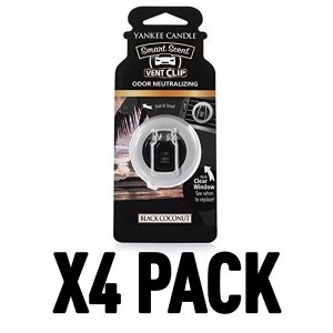 Image of Black Coconut (Pack Of 4) Yankee Candle Smart Scent Vent Clip