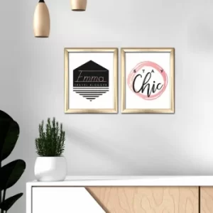 Image of 2ACT-002 Multicolor Decorative Framed MDF Painting (2 Pieces)