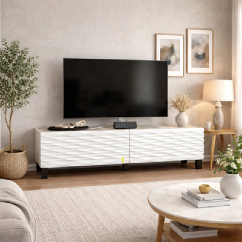 Image of Decorotika Lerze TV Stand TV Unit for TVs up to 64" White