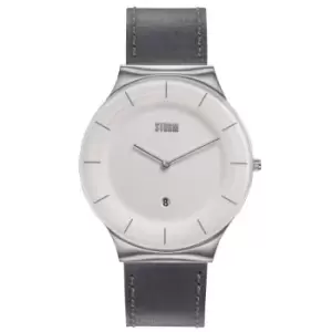 Image of Mens Storm Storm XENU LEATHER White GREY Watch