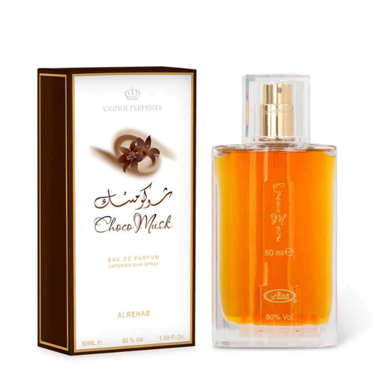 Image of al rehab crown perfumes Choco Musk 50ml Eau de Parfum Clear