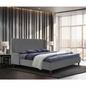 Image of Shanaya Upholstered Beds - Plush Velvet, Small Double Size Frame, Grey - Grey