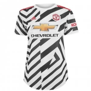 Image of adidas Manchester United Third Shirt 2020 2021 Ladies - White/Black