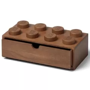 Image of LEGO Storage 2x4 Wooden Desk Drawer (Hand Made From Red Oak) - Dark Stained
