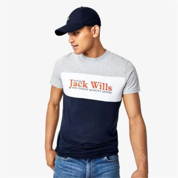 Image of Jack Wills Griffin Cut And Sew T-Shirt - Navy