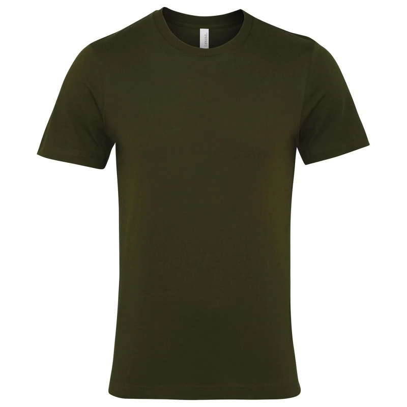 Image of Bella + Canvas Mens Jersey Crew Neck T-Shirt in Olive Size: XS Olive Male XS