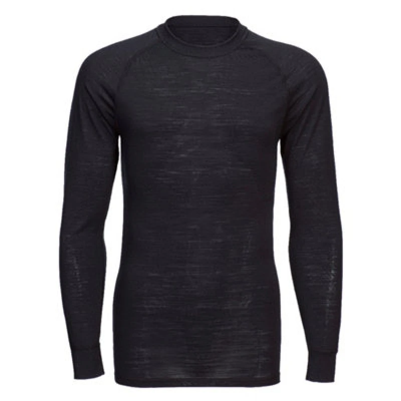Image of Portwest Mens Merino Wool Crewneck Baselayer Top B183BKRS Colour: Black