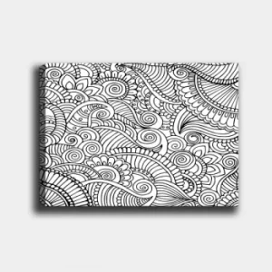 Image of MANDALA72 White Black Decorative Canvas Painting