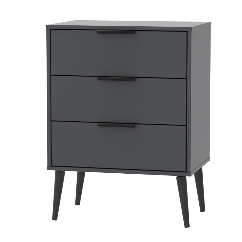 Image of Fuji 3 Drawer Chest In Graphite (Ready Assembled)