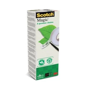 Image of Scotch Magic Tape 900 19mm x 33m Greener Choice Natural Fibre Film 1 Pack of 9 Rolls