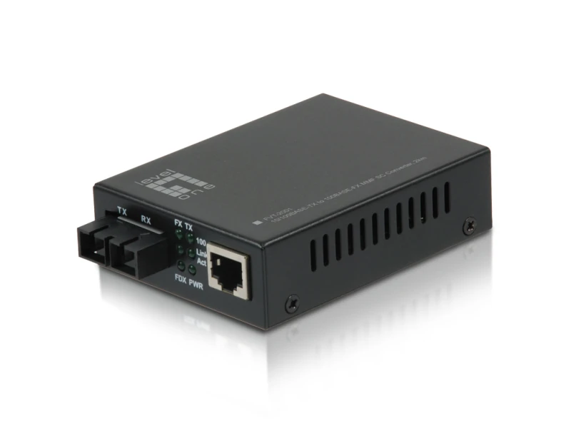Image of LevelOne RJ45 to SC Fast Ethernet Media Converter. Multi-Mode Fiber. 2