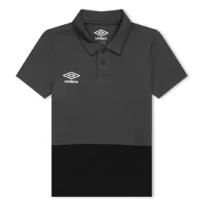 Image of Umbro Poly Polo Shirt Juniors - Black