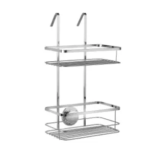 Image of Hook Over 2 Tier Basket Caddy Silver