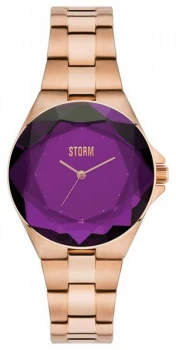 Image of STORM Crystana Rose Gold Purple IP Bracelet 47254/P Watch