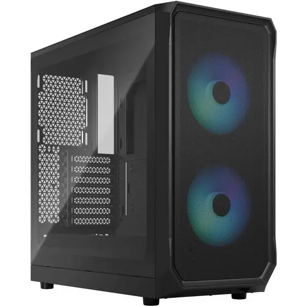 Image of Fractal Design Focus 2 RGB Tempered Glass Clear Tint Gaming Computer Case Black
