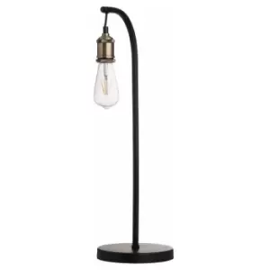 Image of Industrial Black And Brass Desk Lamp Inc Bulb