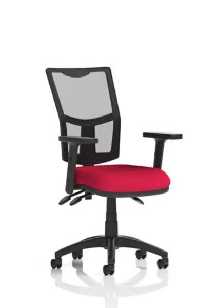 Image of Eclipse Eclipse Plus III Lever Task Operator Chair Mesh Back With Bespoke Colour Seat In Bergamot Cherry With Height Adjustable Arms KCUP1652