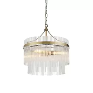 Image of Marietta 3 Light Multi Arm Lamp Ceiling Pendant Antique Brass