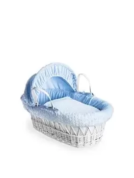 Image of Clair De Lune Marshmallow Blue - White Wicker Basket