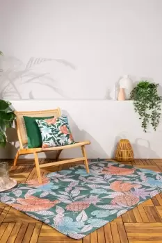 Image of Cypressa Mediterranean Inspired Mosaic Floral UV & Water Resistant Outdoor Rug