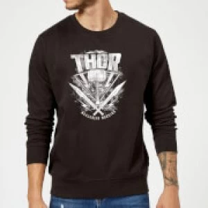 Image of Marvel Thor Ragnarok Thor Hammer Logo Sweatshirt - Black - XL