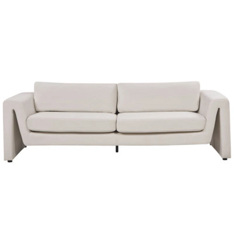 Image of Beliani Sofa 3 Seater Maunu Velvet Light Beige
