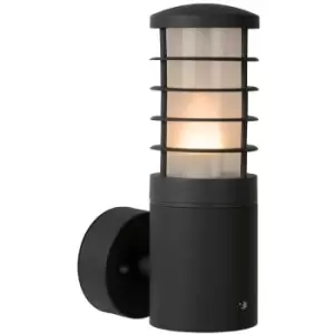 Image of Lucide SOLID - Wall Light Outdoor, Day Night Sensor - Ø9cm - 1xE27 - IP54 - Anthracite