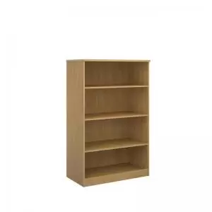 Image of Deluxe bookcase 1600mm high with 3 shelves - oak
