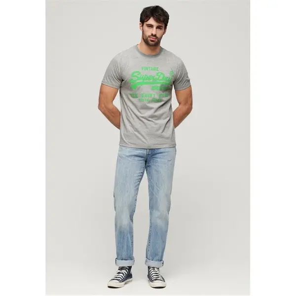 Image of Superdry Vintage Logo T Shirt Regular Fit T-Shirts Small Grey 60195902350