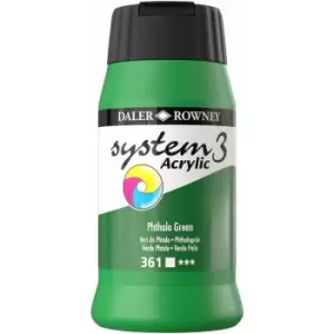 Image of Daler Rowney System 3 Acrylic Paint Raw Phthalo Green (500ml)