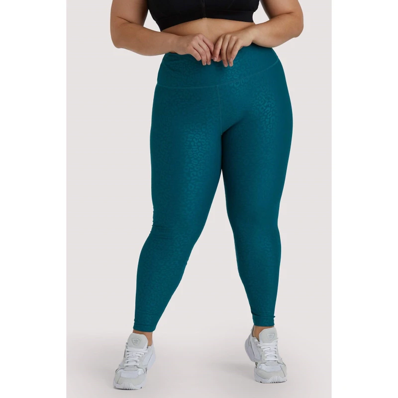 Image of Wolf and Whistle Teal Wet Look Curve Leggings Teal female 26