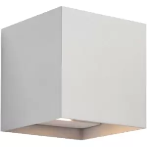 Image of Up & Down Twin Outdoor Wall Light - 2 x 5.5W CCT LED - Matt White & Glass