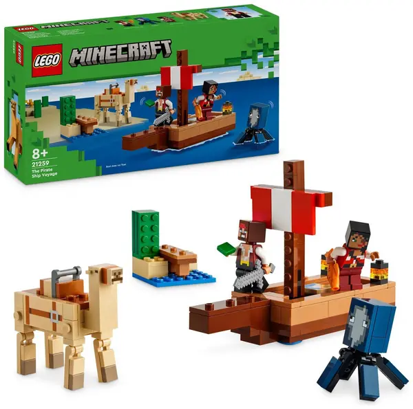 Image of LEGO LEGO Minecraft The Pirate Ship Voyage Building Toy Set 21259