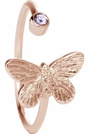 Image of Ladies Olivia Burton Rose Gold Plated Bejewelled Butterfly Ring OBJ16MBR01