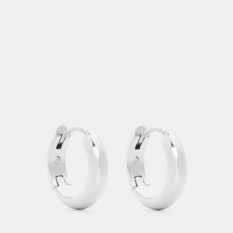 Image of Kate Spade Womens Brilliant Huggie Earrings Silver female One Size