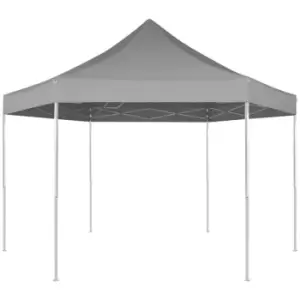 Image of Hexagonal Pop-Up Foldable Marquee Grey 3.6x3.1 m Vidaxl Grey