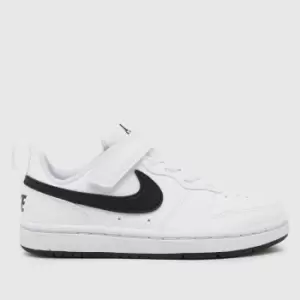 Image of Nike white & Black court borough low recraft Junior Trainers