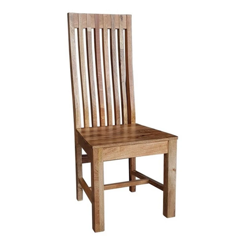 Image of Jaipur Furniture Ltd Geneva Long Back Solid Seat Chair (Set of 2) - Mango Wood - Light Finish in Brown Brown Unisex