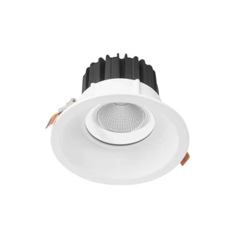 Image of Dorit Integrated LED 1 Light Recessed Downlight Matt White IP44 - Warm White