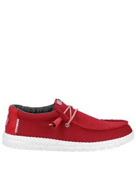 Image of Heydude Wally Sport Mesh Lace Up Shoe - Red Red W0NUX Male 8,9,10,11