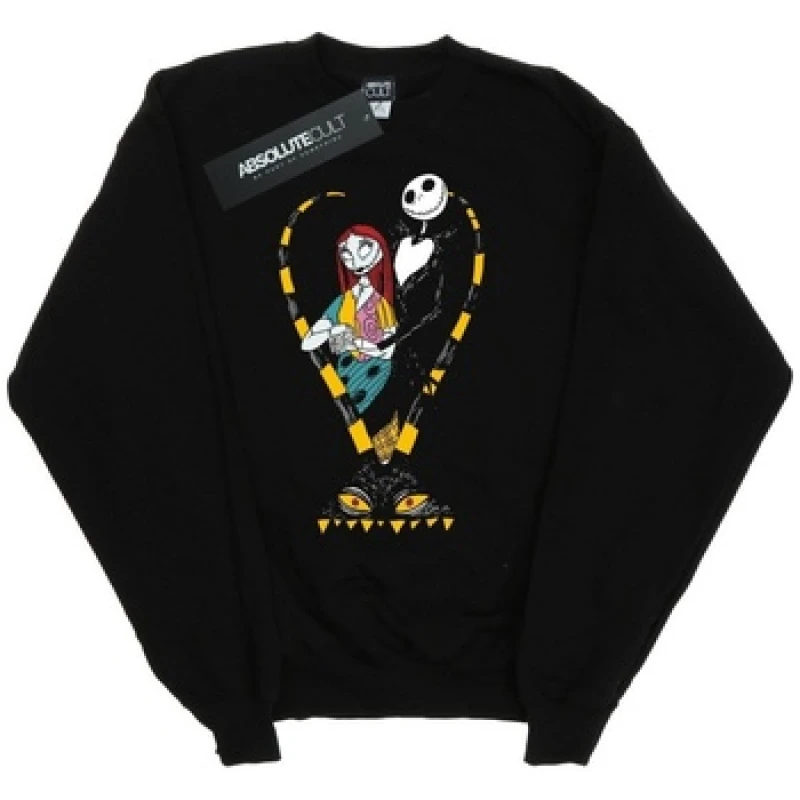 Image of Disney Nightmare Before Christmas Jack And Sally Love Sweatshirt Black female