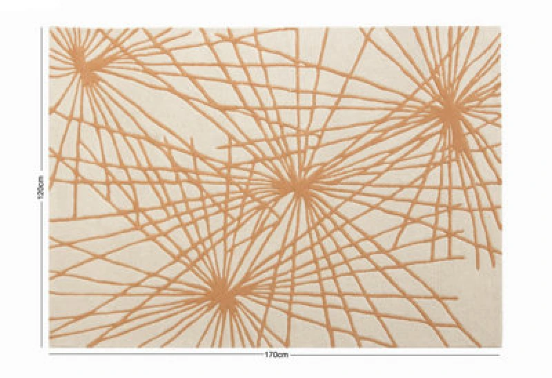 Image of Esselle Home Aura Starburst Natural / Orange 120 X 170Cm Rug
