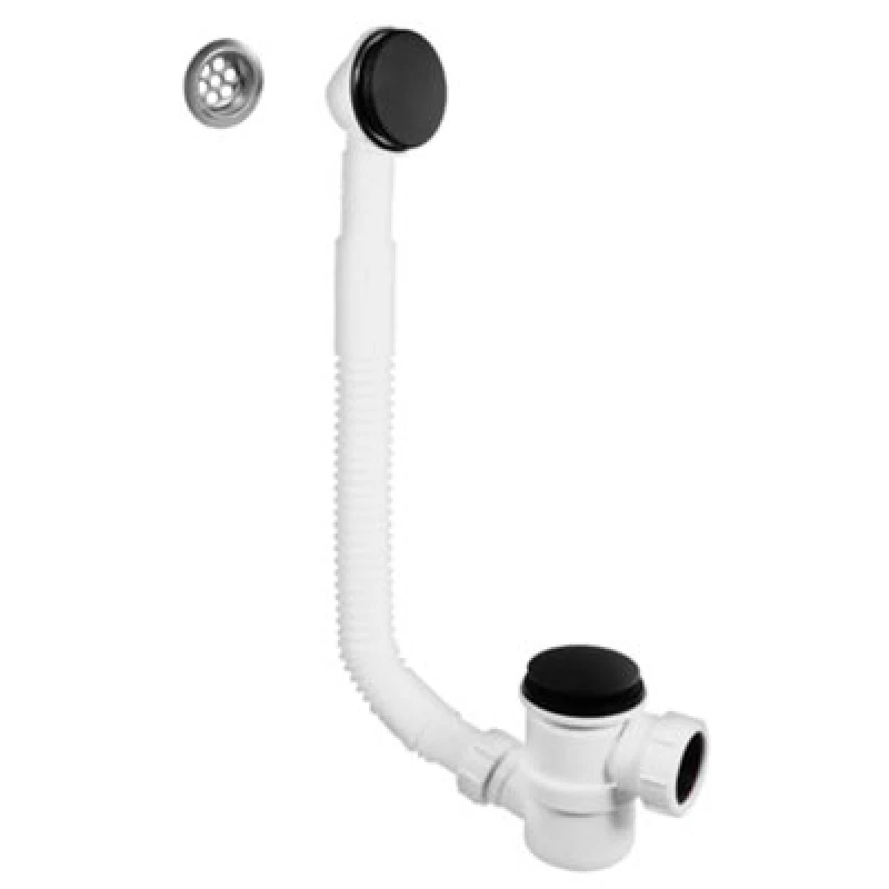 Image of McAlpine 1.50 Top Access Bath Trap+O/F In Matt Black White