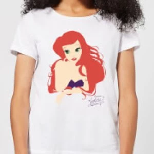 Image of Disney Princess Colour Silhouette Ariel Womens T-Shirt - White
