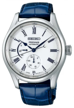 Image of Seiko Presage Limited Edition Porcelain Dial Blue Leather Watch